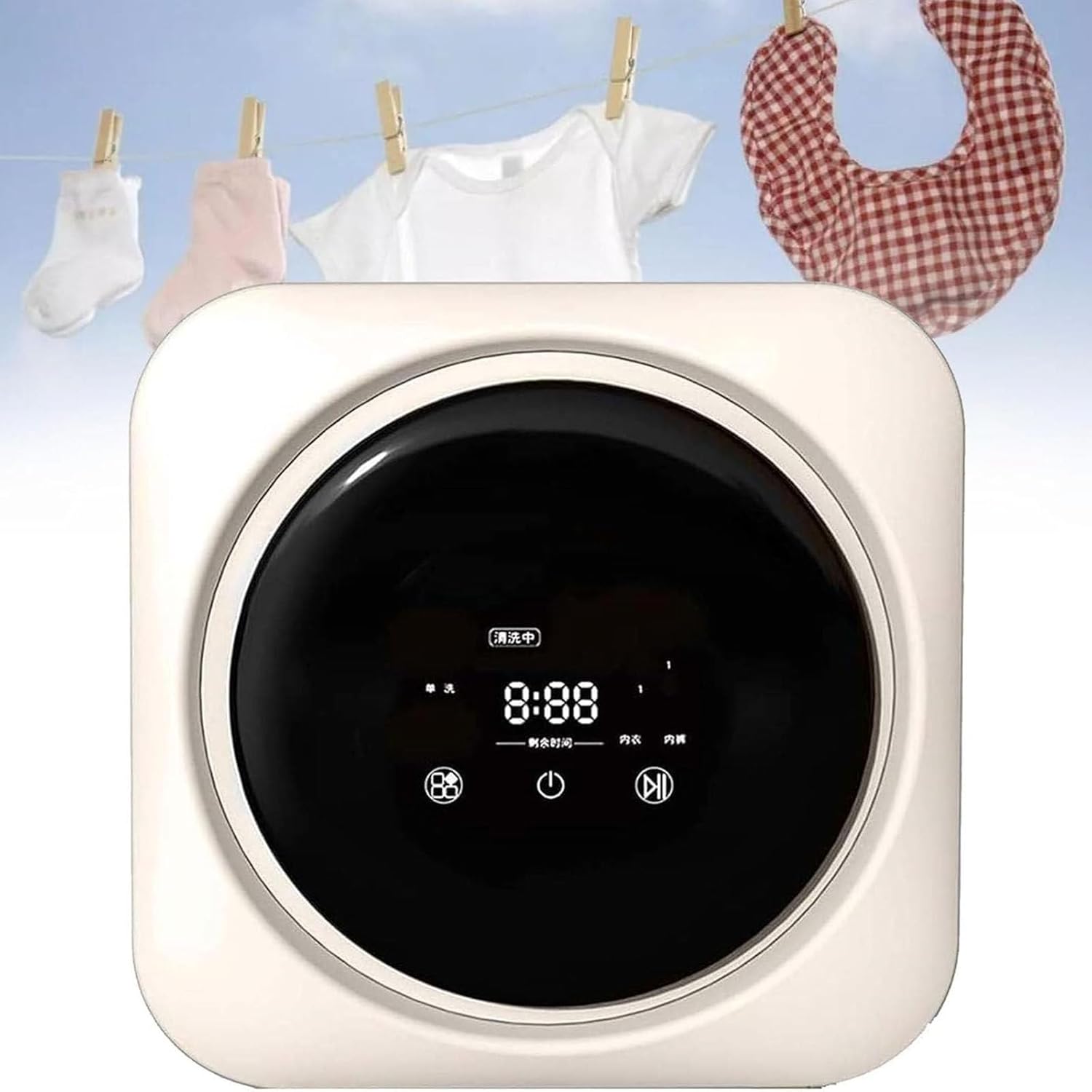 Mini Fully Automatic Washing Machine, Smart Drum Washing and Drying, Wall-mounted/desktop Integrated Washing Machine, Front-loading Small Dryer (Desktop)