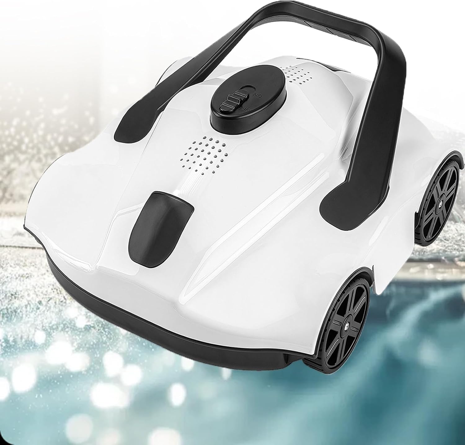 Robotic Cordless Pool Vacuum Cleaner with Powerful Suction Dual-Drive Motors,Robotic Pool Vacuum, Self-Parking, Automatic Robot Cleaners for Inground Pools up to 1076ft²,White