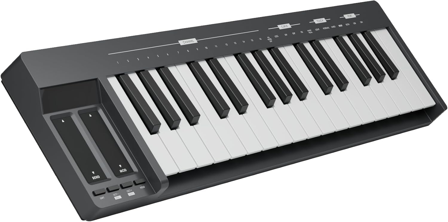 Donner KB-32M Portable MIDI Keyboard Controller – 32 Keys, with Magnetic Snap2Connect (S2C), OLED Display, USB/MIDI & DAW Software
