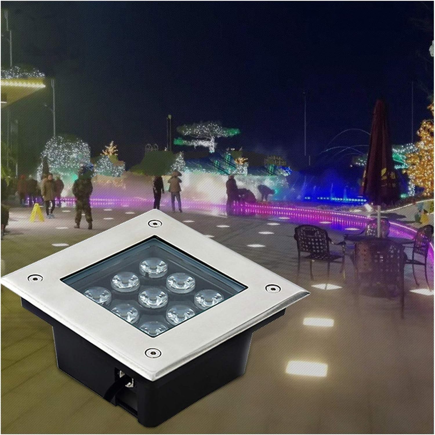 Underground Light LED,Walkover Led Lights Square IP67 Waterproof Buried Lights Suitable for Landscape Decoration, Garden, Terrace Floor, Sidewalk Lighting(Red,36W)