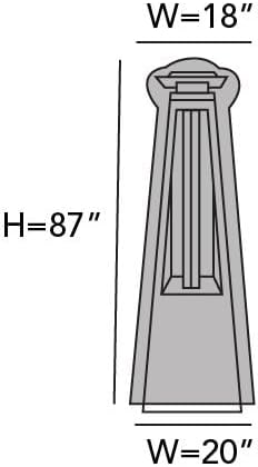 Covermates Square Patio Heater Cover - Weather Resistant Polyester, Elastic Hem, Water Resistant Zipper, Grill and Heating, 18W x 87H, Khaki