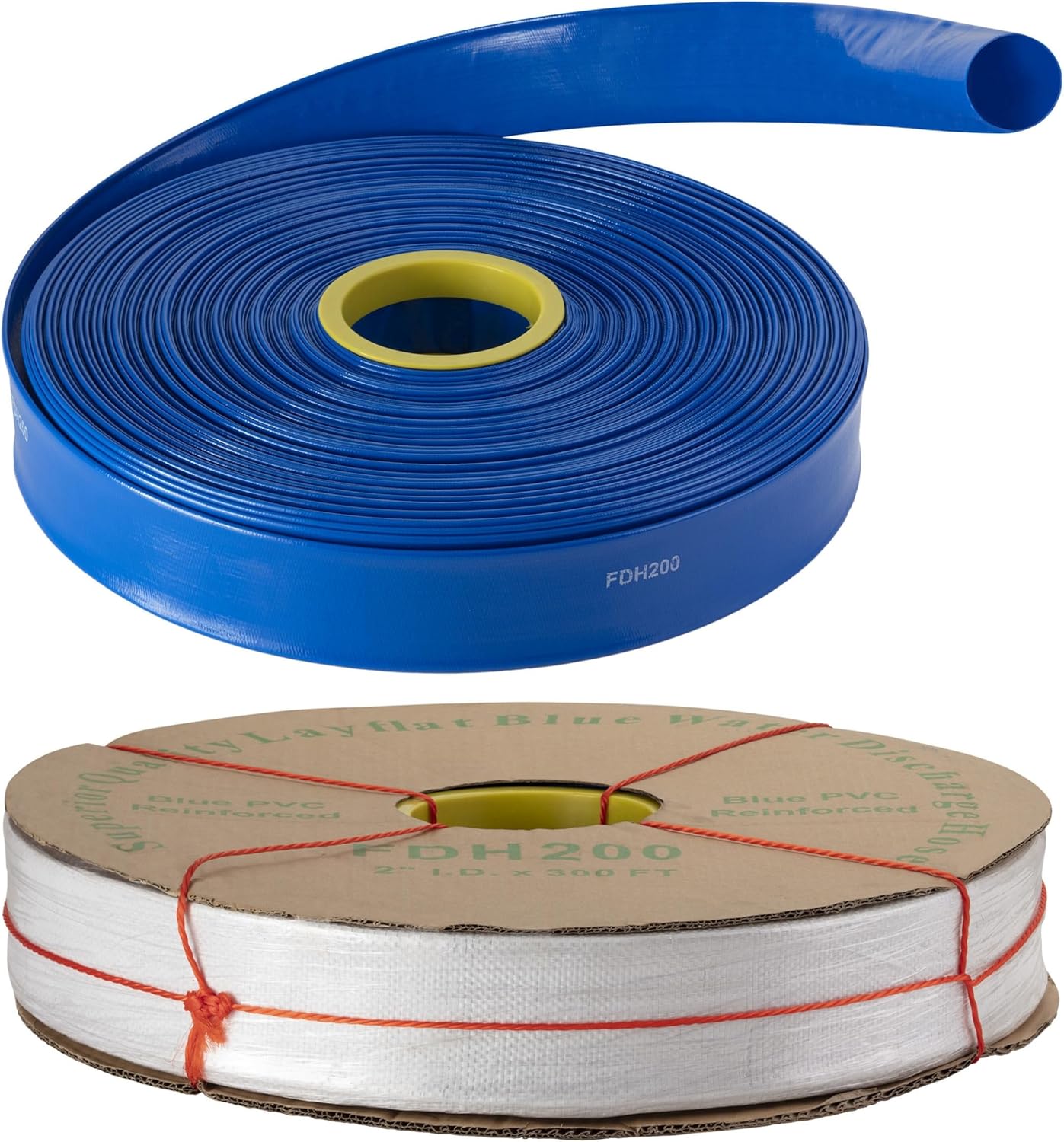 Alpine Corporation 300 Ft. PVC Lay-Flat Water Discharge Hose with 2