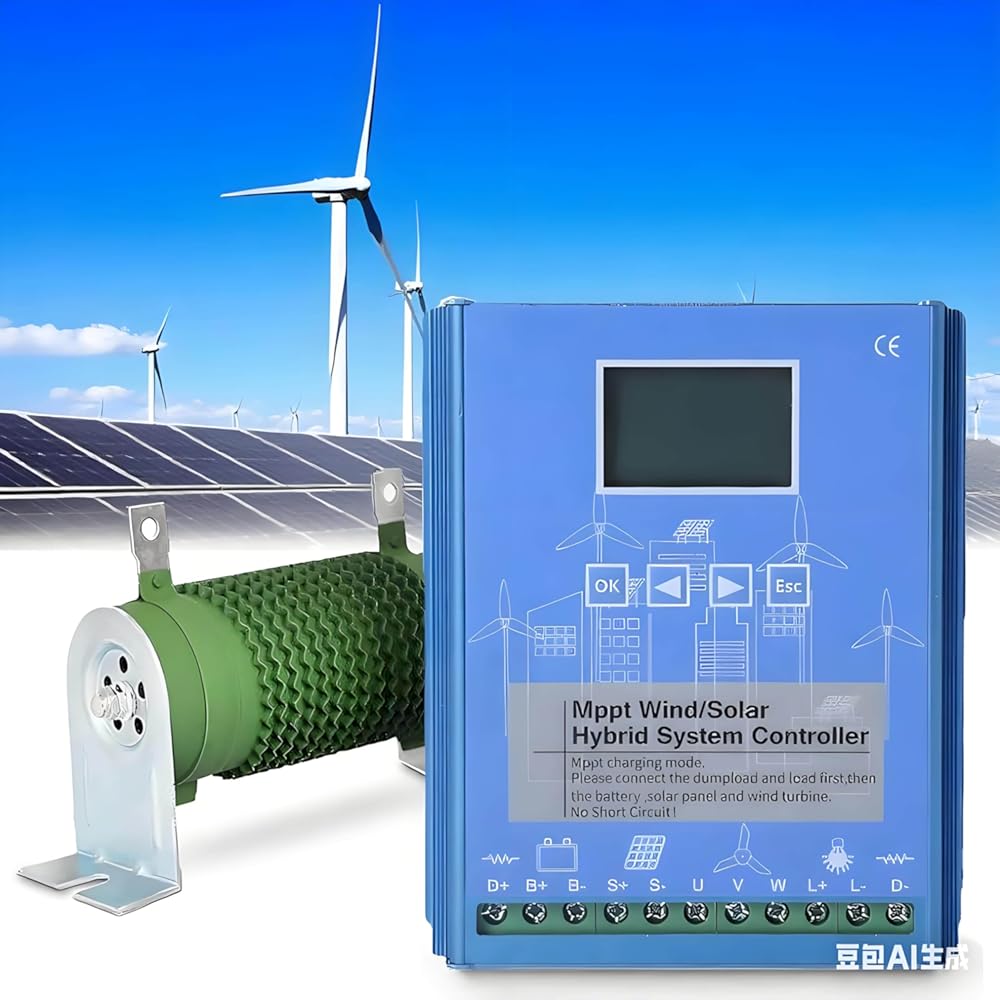 10000W Wind-Solar Hybrid Charge Controller 24V/48V MPPT Boost Charge Regulator with LCD Display and Load Dump