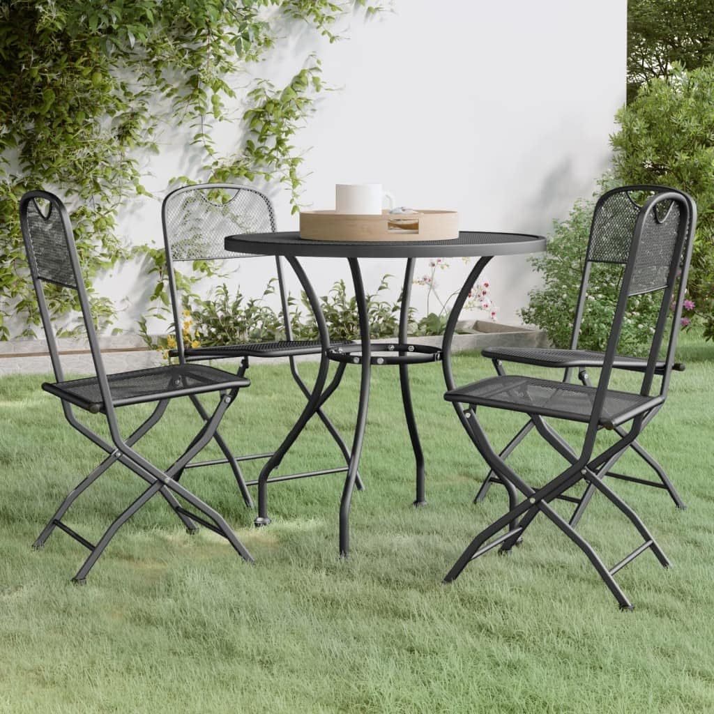 5 Piece Patio Dining Set Expanded Metal Mesh Anthracite,Durable Patio Dining Set with Expanded Metal and ECoating Finish for Outdoor Use Furniture Sets for Patio, Lawn & Garden