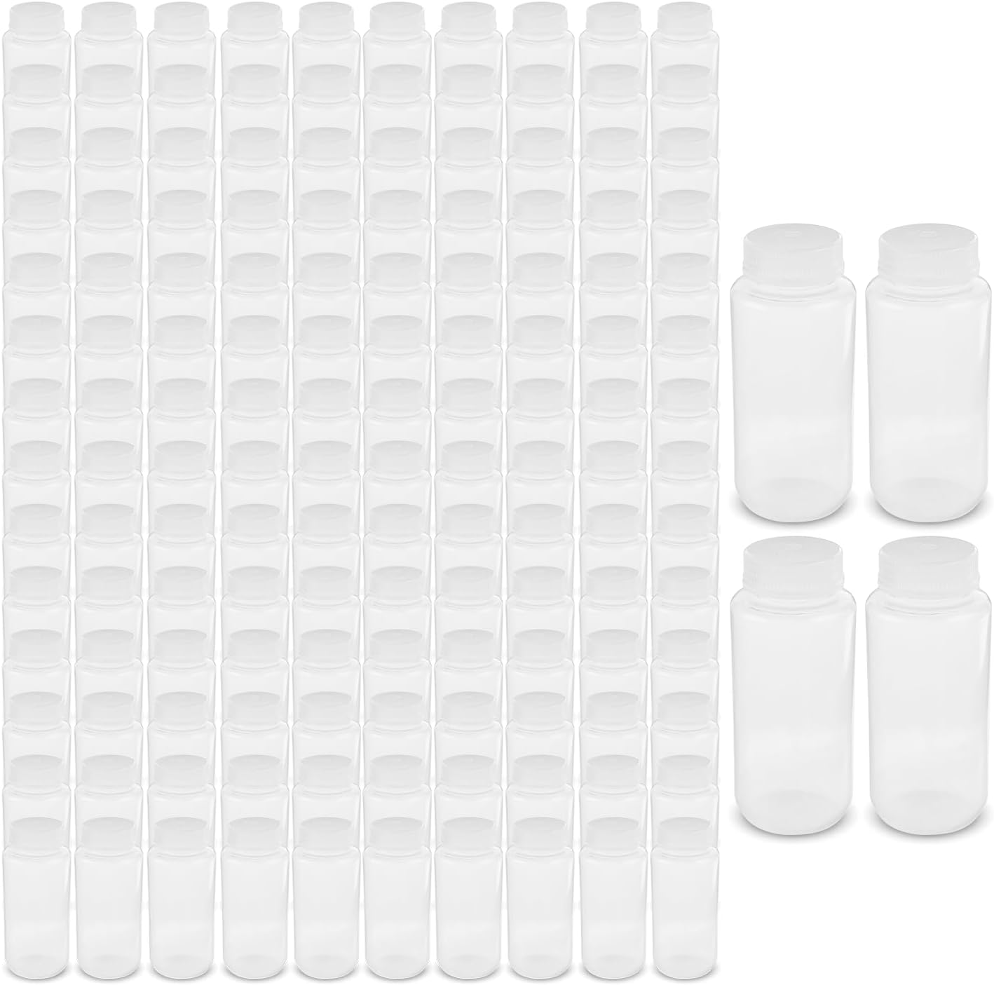 United Scientific® Unistore™ - Sample Containers with Lids - Laboratory Grade Polypropylene Wide Mouth Reagent Bottle - 16 Oz Bottles with Caps (500ml), Plastic Bottles with Lids, Case of 144