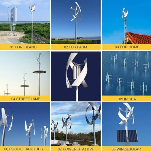 5000W Vertical Wind Turbine Generator Kit for Home, 12V/24V/48V, 3 Blades, Efficient Renewable Energy Solution for Off-Grid Living, Eco-Friendly Power Generation