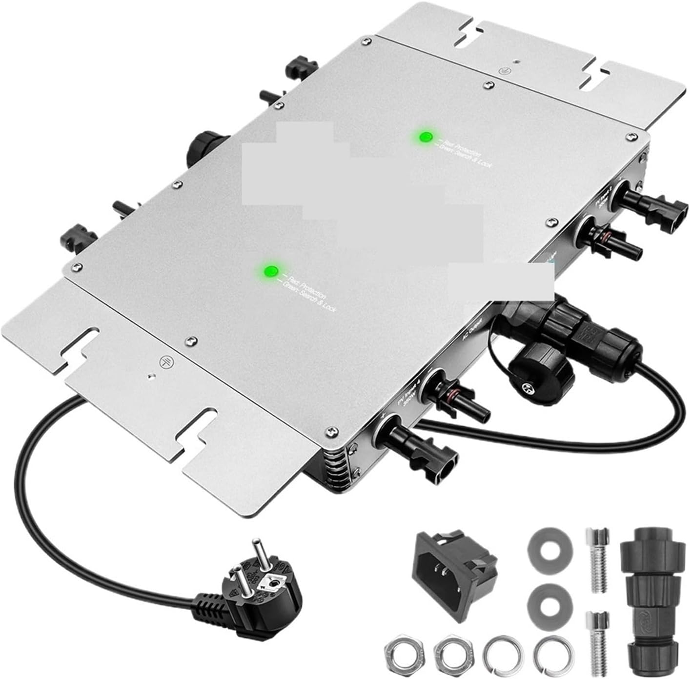 1400W Microinverter DC 22-50V Double Grid Tie Micro Inverter 220VAC Pure Sine Wave for 200-420w Solar Panel Per Series(Gold)