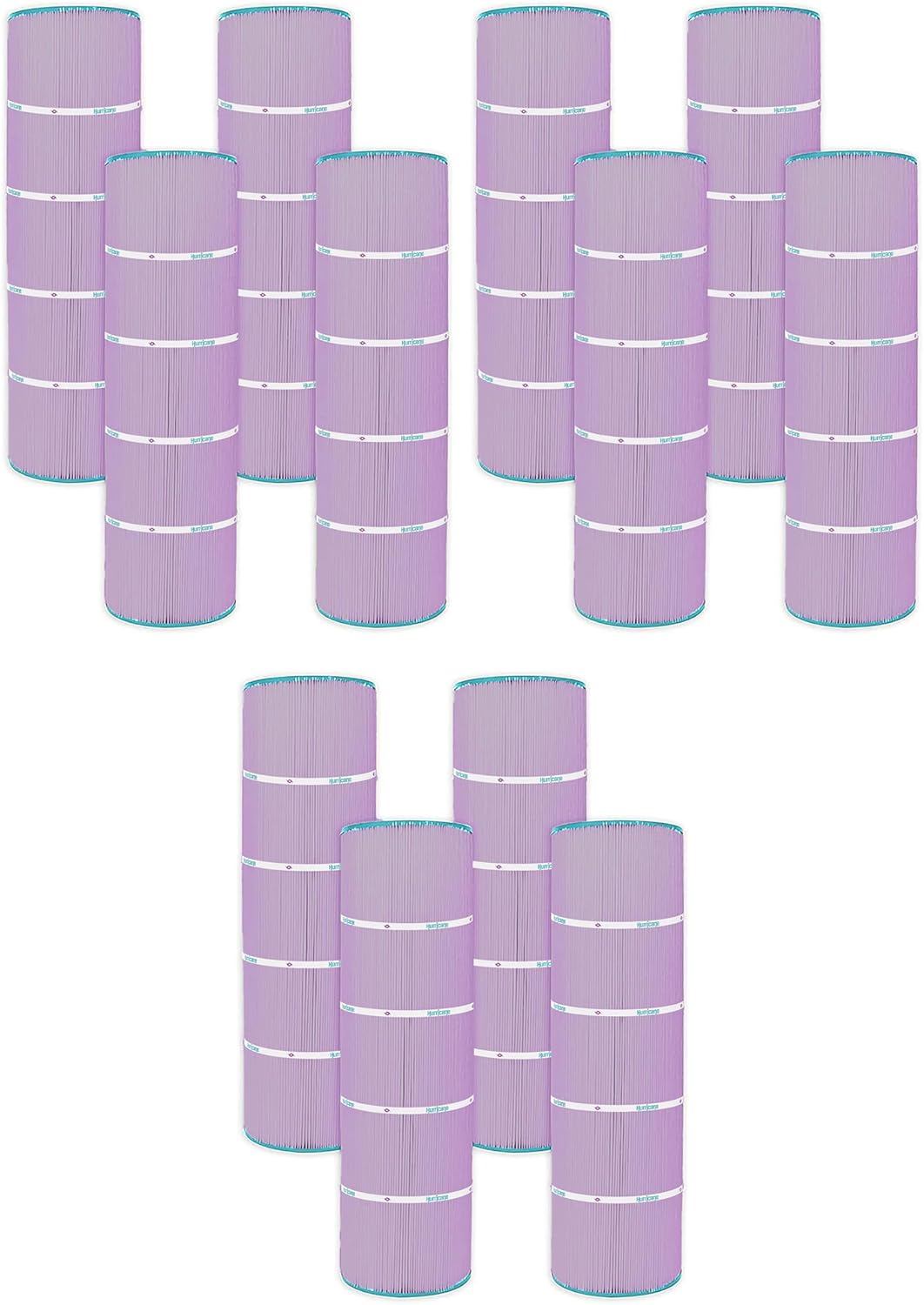 Hurricane Filters 12 Pack HF7468-04P Platinum Purple Pool Filter Cartridge - Replacement for PJAN115, Unicel C-7468, Filbur FC-0810, Jandy Industries CL460, CV460 - USA Pool Filters