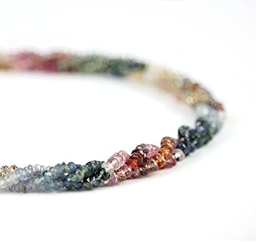 13 inch natural beads strand of 2.5-3mm faceted rondelle sapphire gemstone beads for DIY jewelry - necklace, bracelet, earring, ring.