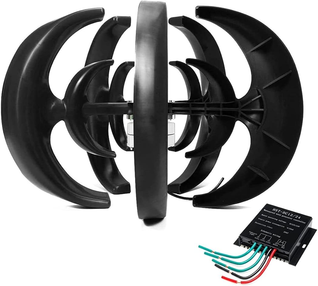 LiuSj JUnSt Wind Generator System, 5 Blades Vertical Wind Power Generator 12V/24V /48V 8000W Vertical Wind Turbine Generator for Garden & Home