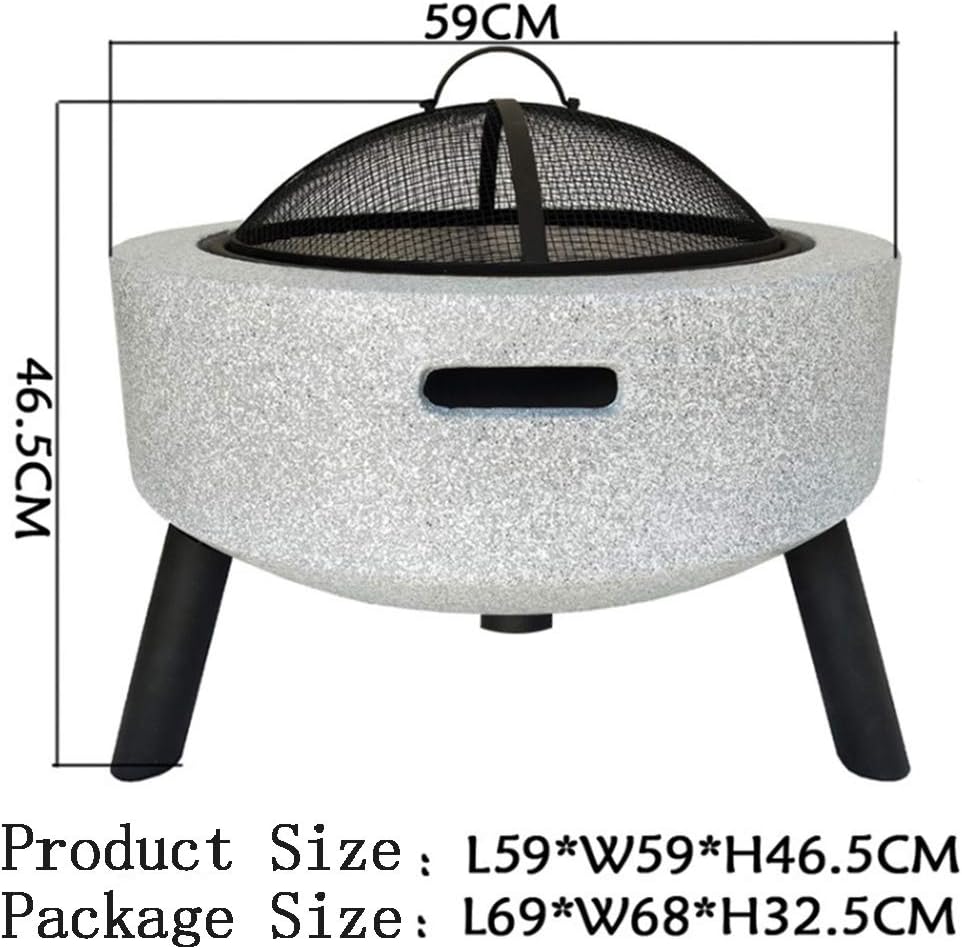 HWOEK Fire Pit with BBQ Grill Shelf, Fire Bowl for Garden and Patio (3 in 1Fire Pit Square Table & Grill) Geo Fire Pit Bowl with Spark Guard