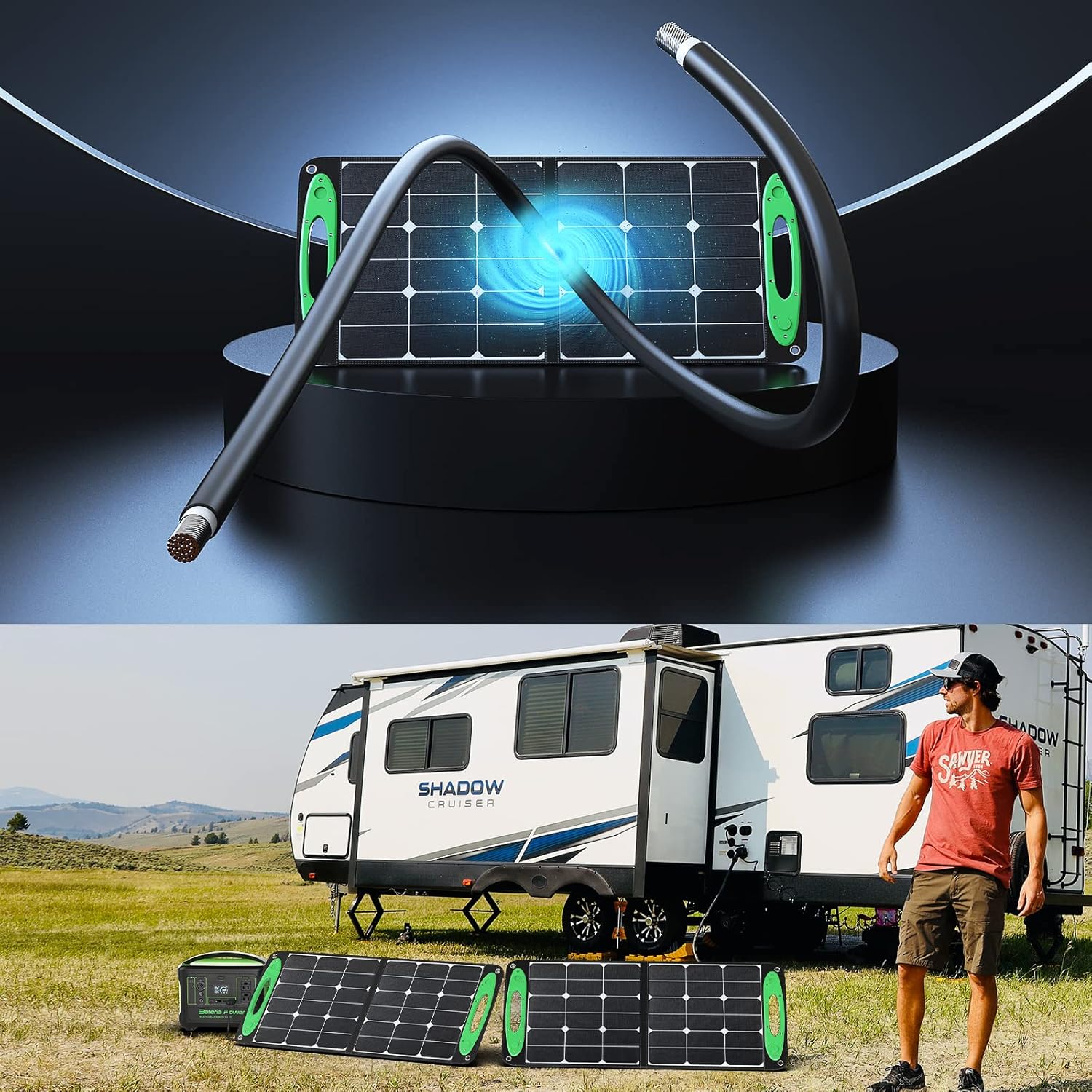 Bateria Power Solar Panel Cable 10AWG (6mm²), Solar Extension Wire with Male and Female Connectors Solar Panel Adaptor for RV Solar Panels