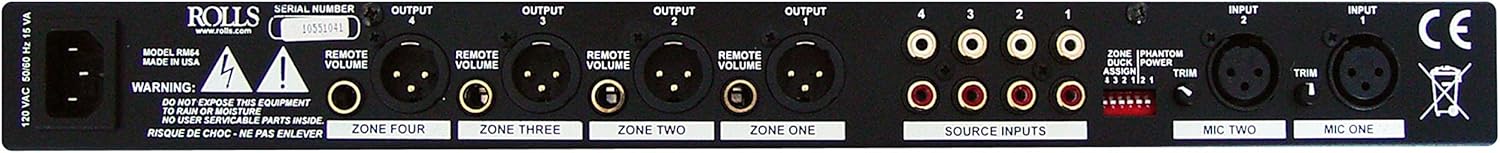 Rolls RM64 Four Zone Mixer,Black