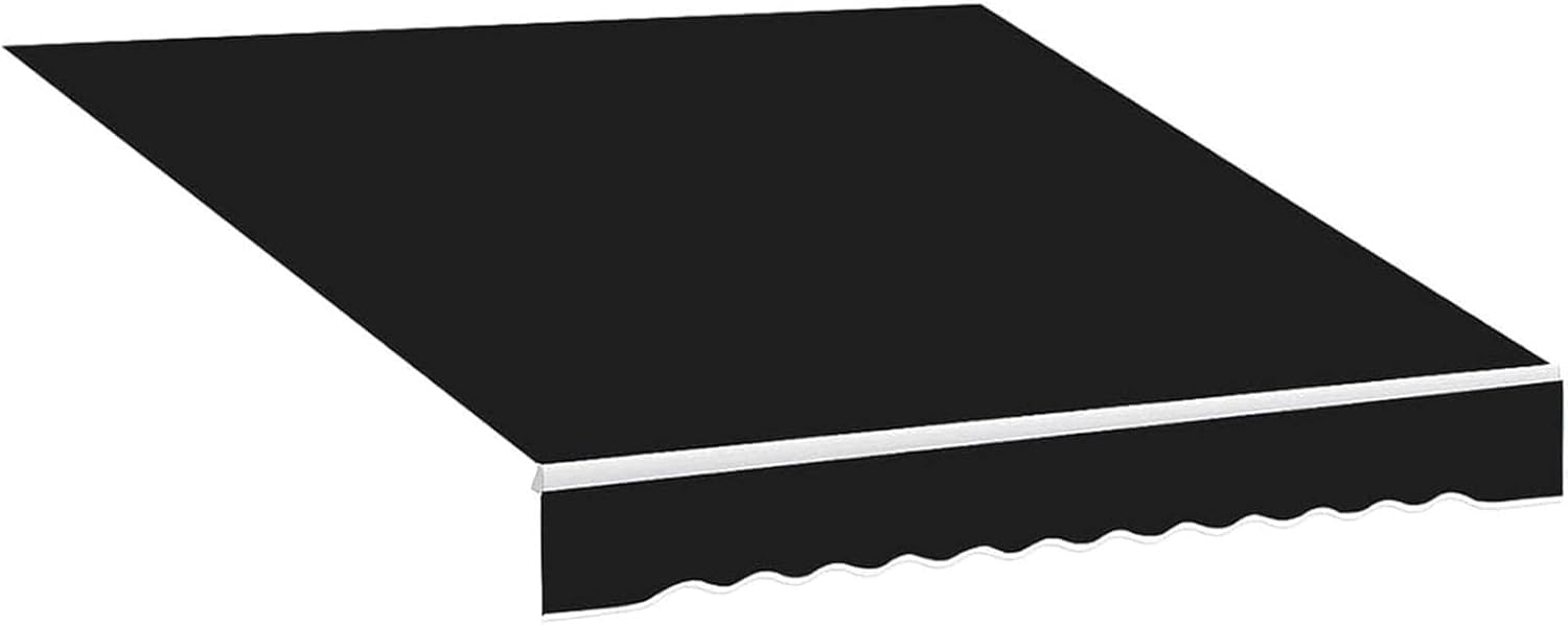 DAZULI Retractable Awning Fabric Replacement (Fabric Only) Sun Shade Awning Cover Waterproof Outdoor Patio Canopy Cloth with uv Protection(Size:19.6x9.8ft,Color:Black)
