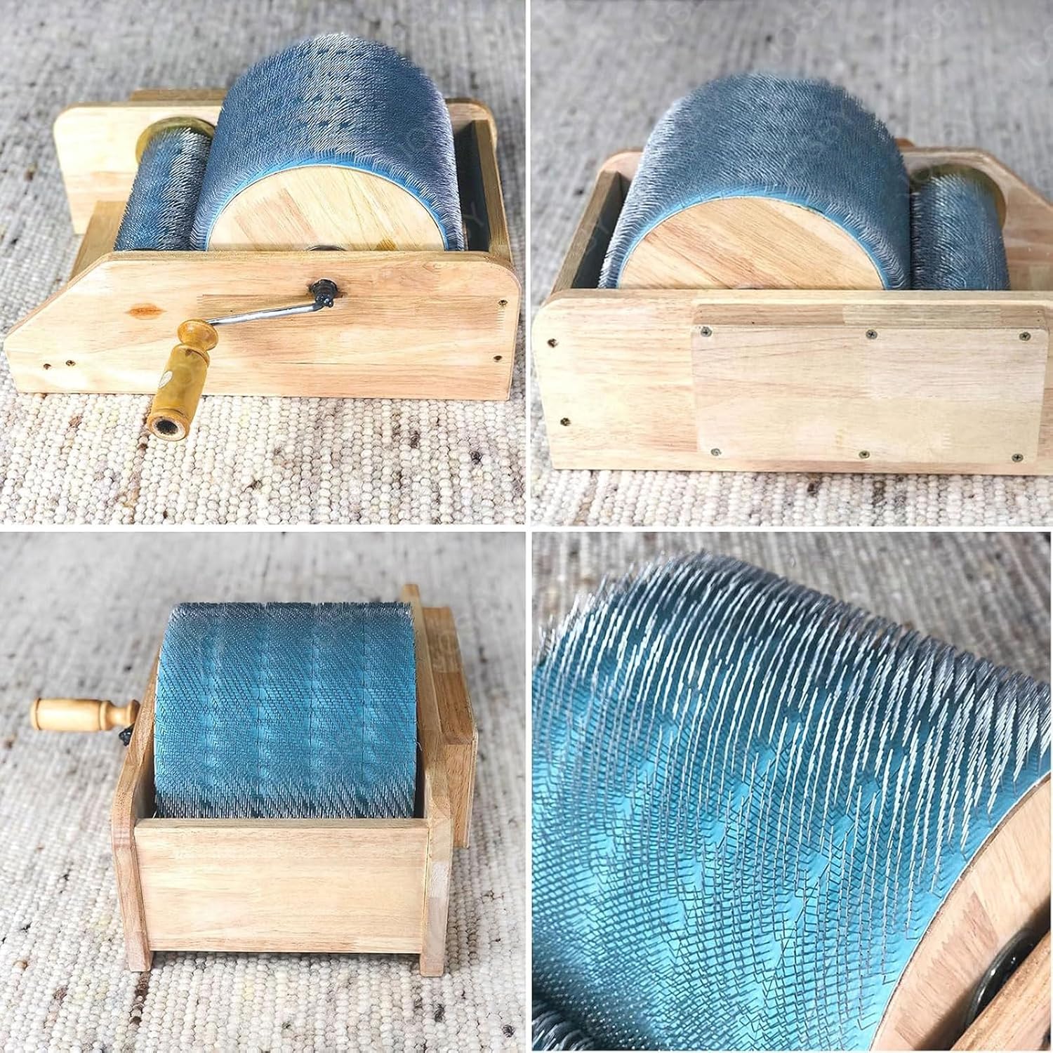 Wool Fiber Drum Carding Machine, DIY Manual Wool Felt Machine, Wool Blending Board Carding Machine