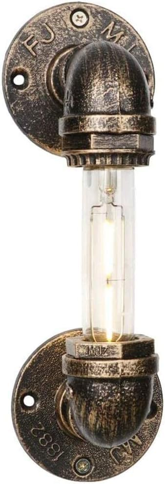Lamp for Wall, Outdoor Wall Sconce V-intage Industrial E27 Sconce Lights Home Lighting Fixtures Loft Wall Lantern Iron Rust Water Pipe Retro Wall Lamp V-intage Indoor Reading Lamp Bedroom Lamps Antiq