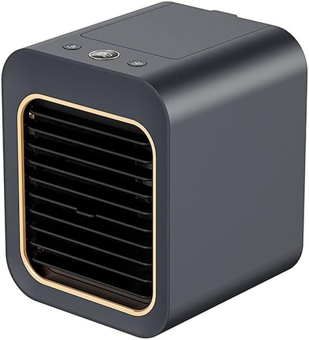 Portable Air Conditioners, 4000mAh Rechargeable Mini Air Conditioner, Personal Air Cooler with 3 Speeds, Small Desk Air Conditioner for Bedroom, Office, Outdoor (Color : Dark Blue)