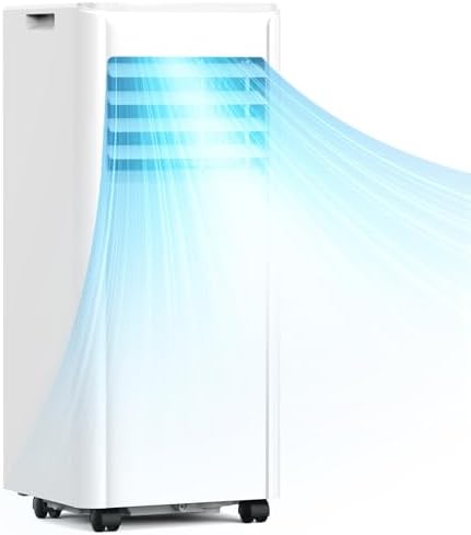 COWSAR 10,000 BTU Portable Air Conditioners with Remote, Portable AC Unit Cools Up to 450 Sq.ft, 4 Modes with Fast Cooling, Sleep Mode, 24H Timer for Bedroom, Room, Apartments, White