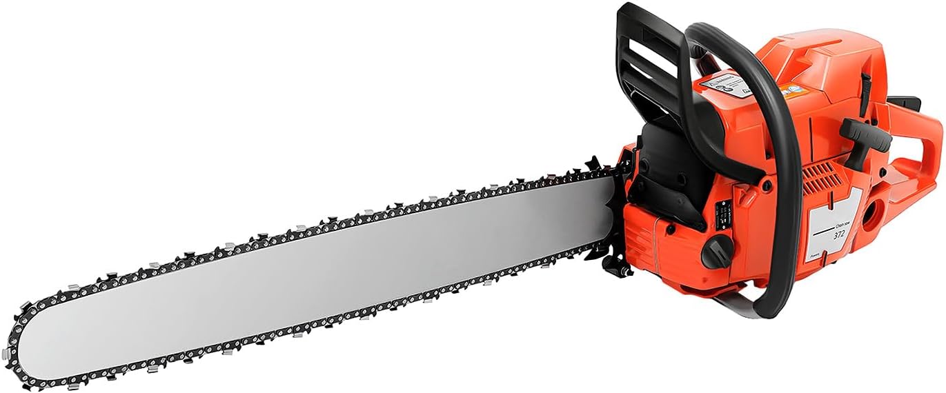 71CC 28 Inch Gas Chainsaw, 2-Stroke Gasoline Powered Chain Saw with Goggles & Tool Bag, Handheld Cordless Gas-Powered Chain Saws for Forest Harvesting,Pruning Branches,Gardening,Woodworking