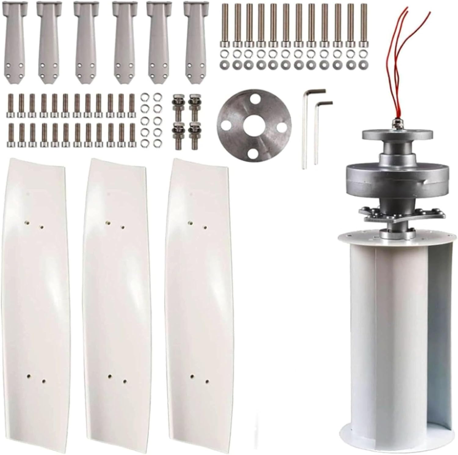 12v, Portable 10000W Vertical Maglev Wind Turbine Generator Kit, 12V 24V 48V 220V 3 Blades with MPPT Controller Off Grid Inverter System for Home Use