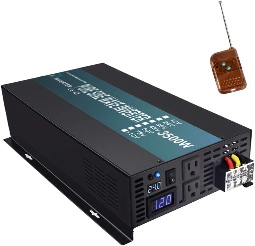 WZRELB RBP350024VCRT 3500W 24V 120V Pure Sine Wave Solar Power Inverter with Remote Control Switch