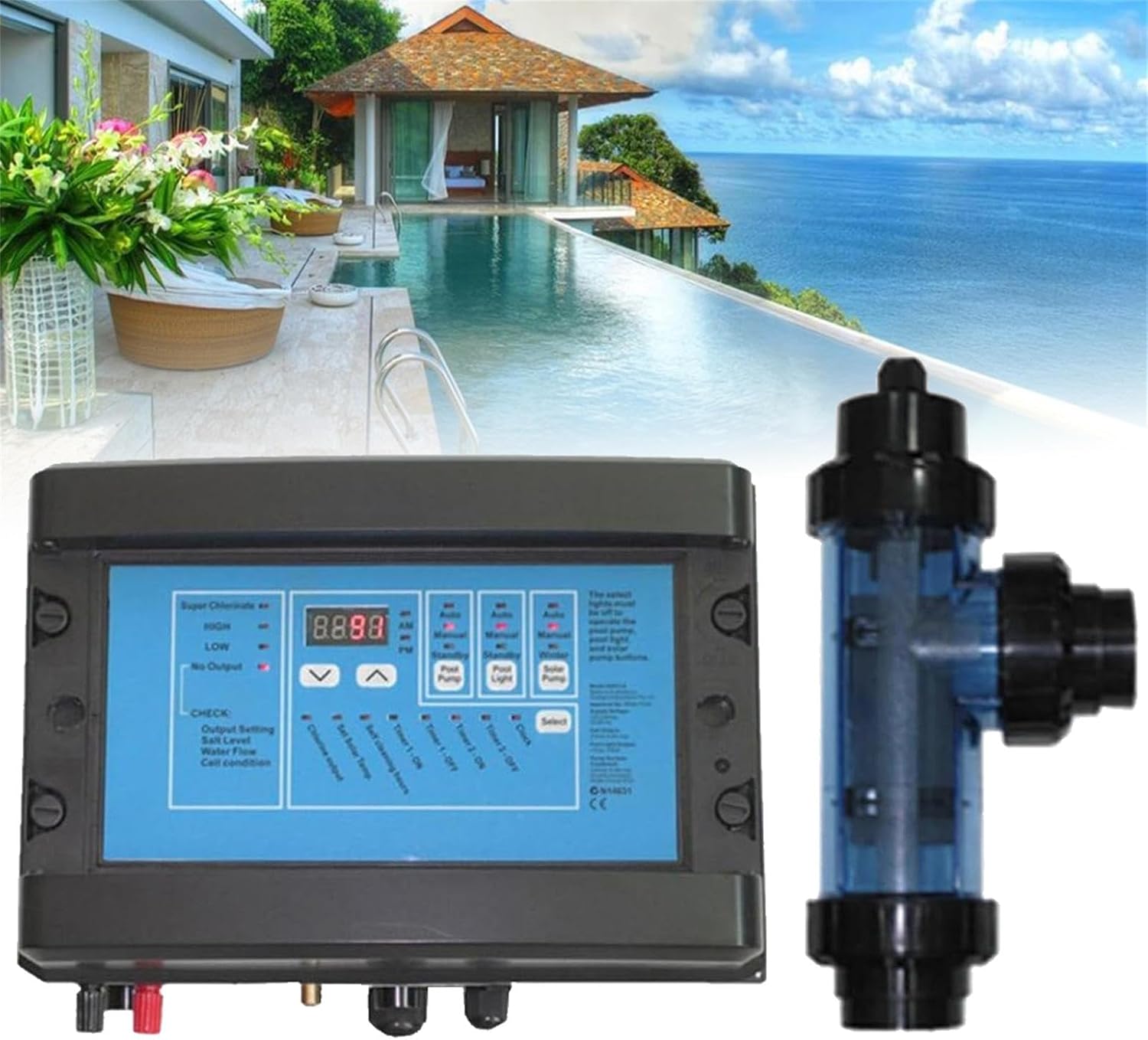 Swimming Pool Chlorinator, Salt Water Pool Chlorinator System, 15/20/30/50g/h Salt Chlorine Machine for Swimming Pool,50g/h
