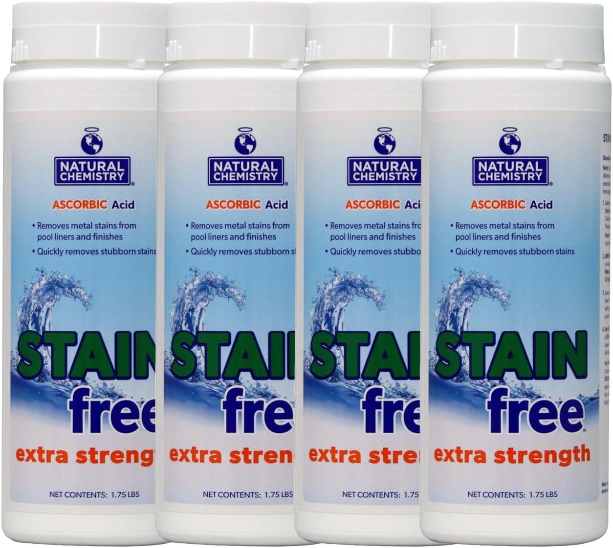 Natural Chemistry 07395 Extra Strength Stain Free, 1-3/4-Pound, 4 Pack