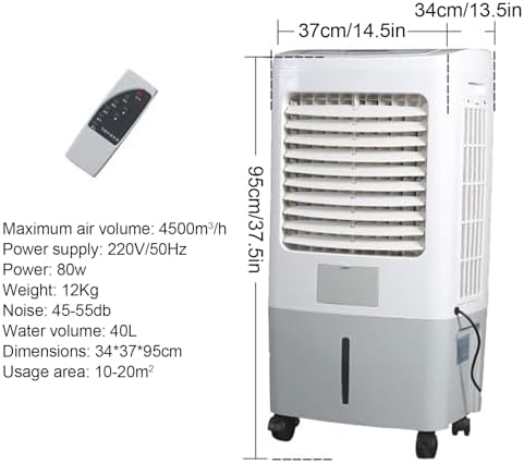 Swamp Cooler with 7.5h Timer, Portable Air Conditioner, 4500cfm Evaporative Air Cooler w/ 10.5 Gal Water Tank, for Backyard, Garage, Patio, Indoor