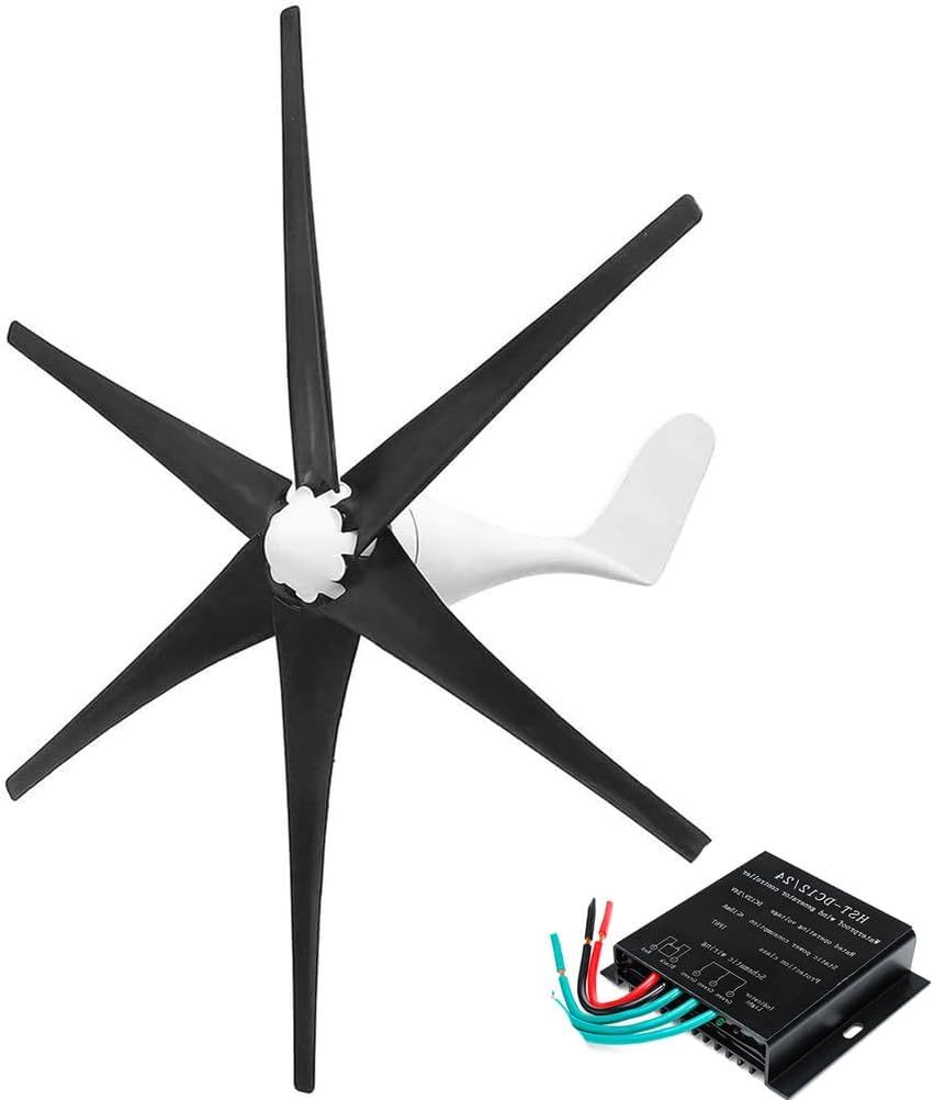 14000W 12V/24V/48V Wind Turbines Generator Kit, 6-Blade Vertical Wind Power Turbine,with Wind Controller, for Home Farm Rvs Boats