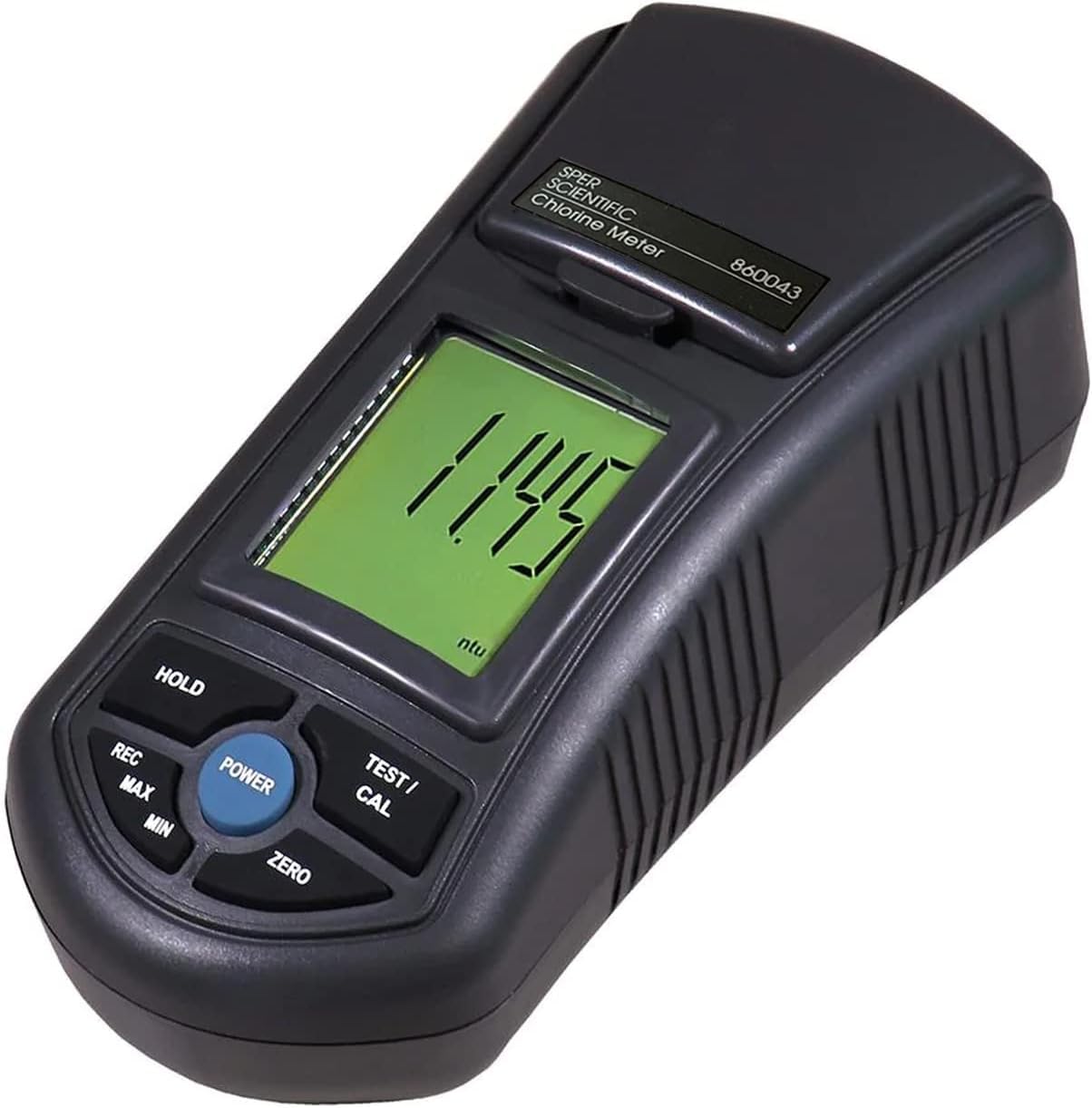 Sper Scientific Portable Digital Chlorine Meter 860043 w/Large LCD Display for Swimming Pools & Spas, Measure Free & Total Chlorine, Accurate & Handheld Water Chemical Testing Kit - 4 pc