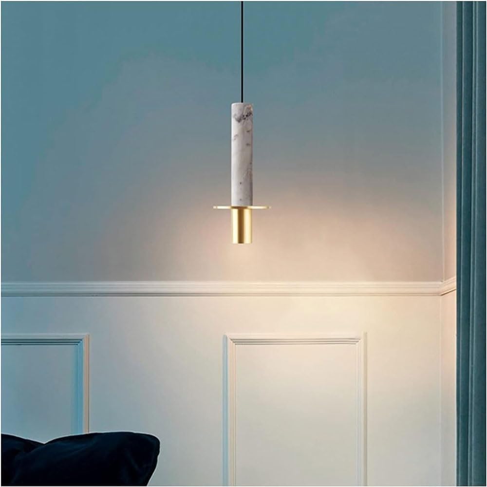 Pendant Light, Chandelier LED Nordic Personality Art Chandelier ，Creative White Metal Marble Luxury Living Room Bedside Lamp Pendant Lights