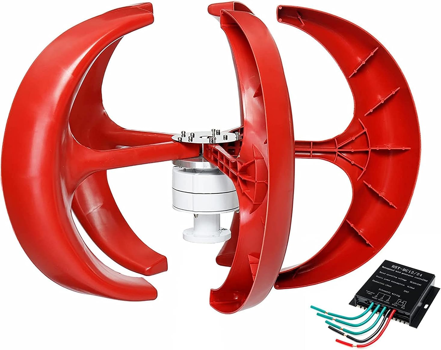 5000W No Noise Vertical Wind Turbines Generator Kit, 5 Blades Wind Turbinesmotor Kit with Controller