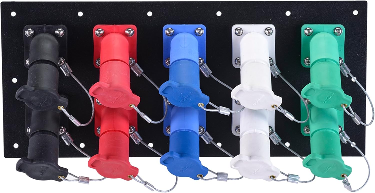 10 Position CAM Lock Panel, 800 Amp, 3 Phase 120/208V, Male, 45°, Double Set-Screw Connections with NEMA 3R Caps and Lanyards, Series 16 CAM Connectors, Power Distribution Panel