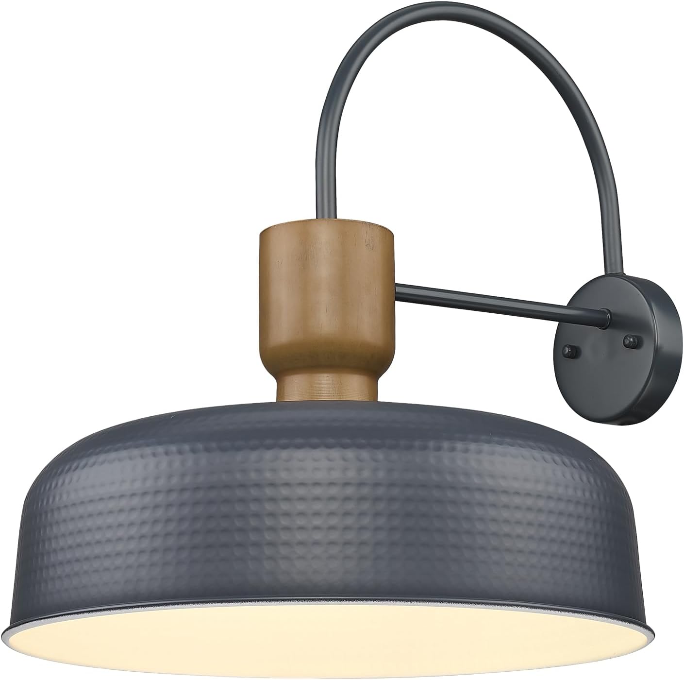 Darkaway Large Barn Light Fixtures 18inch Dome Wall Lamps Sconces with Hammered Metal Shade, Blue Wall Lighting for Outdoor Indoor Patio Porch Hallway Garage Lights