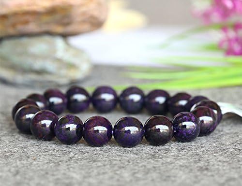 1 Strands Natural Dark Purple Sugilite Stretch Finish Bracelets 18 Round beads 11mm 03773