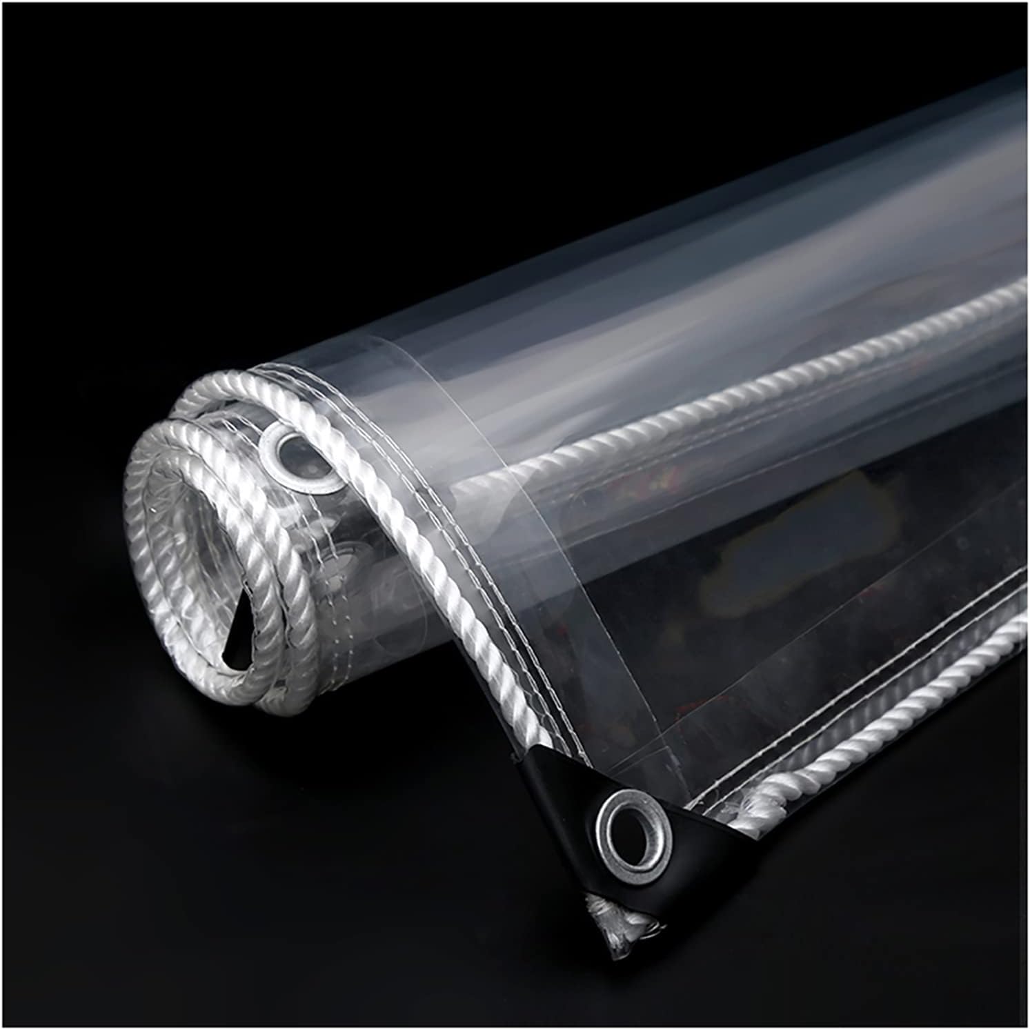 Clear PVC Tarps,Transparent Waterproof Tarpaulin with Metal Grommets,0.35mm (14 Mil) Thick,Windproof,Dustproof,for Greenhouse Balcony Garden Outdoor Patio Furniture (2.5x4m/8.2x13.1ft)