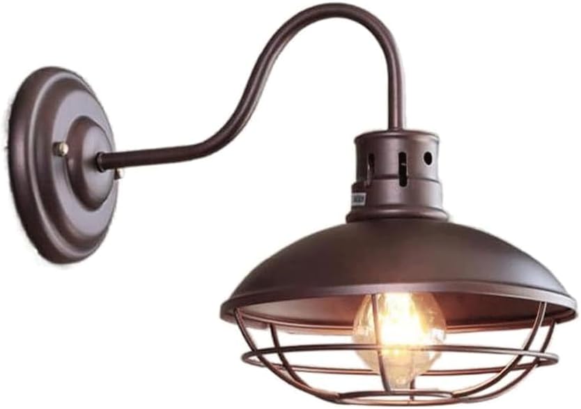 American Retro Style Wrought Iron Wall Lamps, Creative Hollowed-Out Lampshades, Outdoor Waterproof Walllanten, E27 Screw Single-Ended Wall Light, Porch Aisle Wall-Mounted Lighting Fixtures