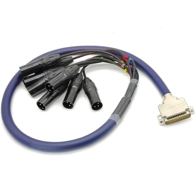 DB25 to XLR Snake Cable, DB25 Male to 8 Channel XLR 3Pin Male Balanced Snake Cable D-Sub Patch Bay Interface Modular Wire 3 Meter/9.84ft