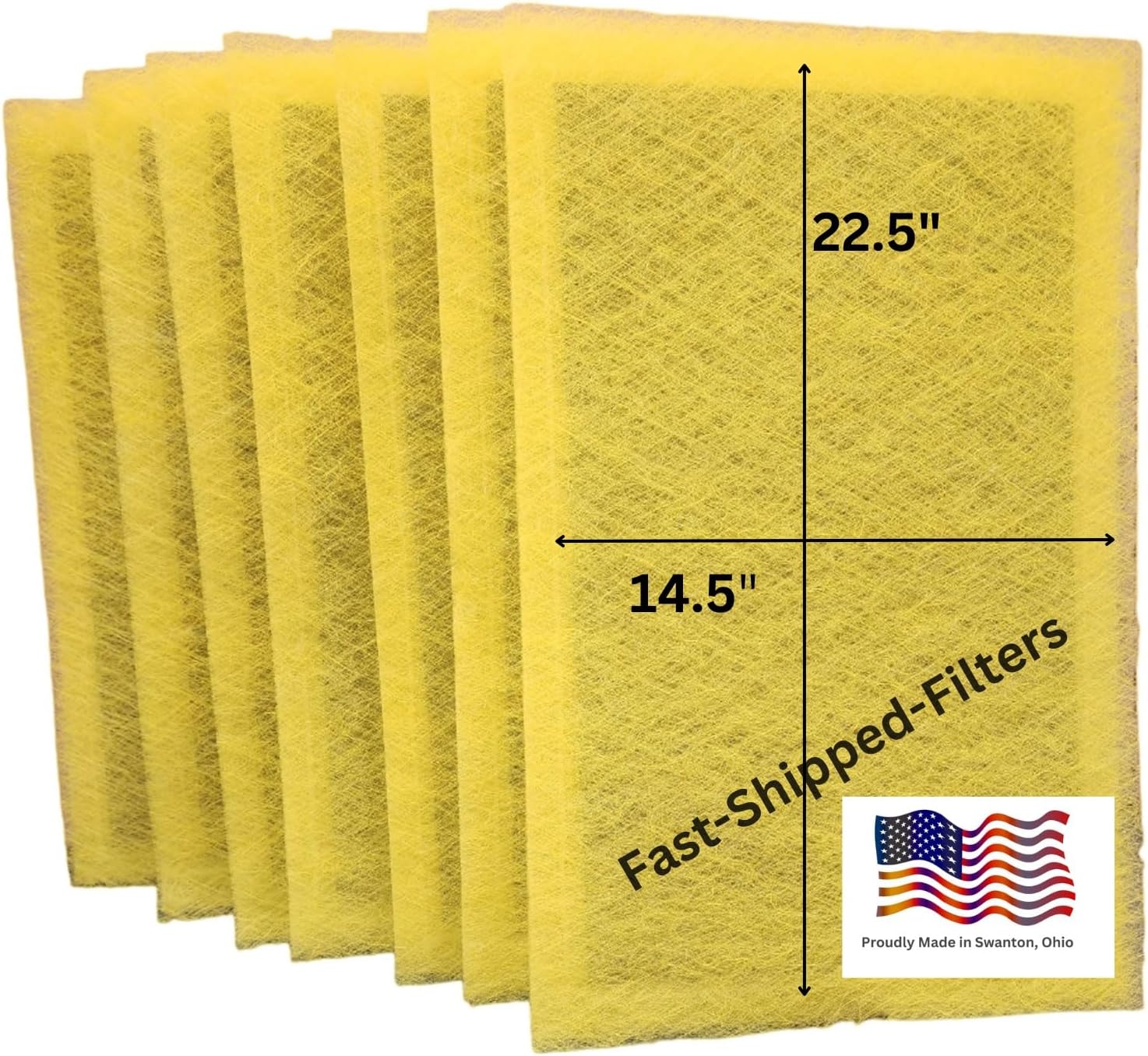 Fast-Shipped-Filters 7 Pack 16x25 Replacement Filter Pads Designed to Fit with MicroPower Guard Air Cleaner Refill Yellow