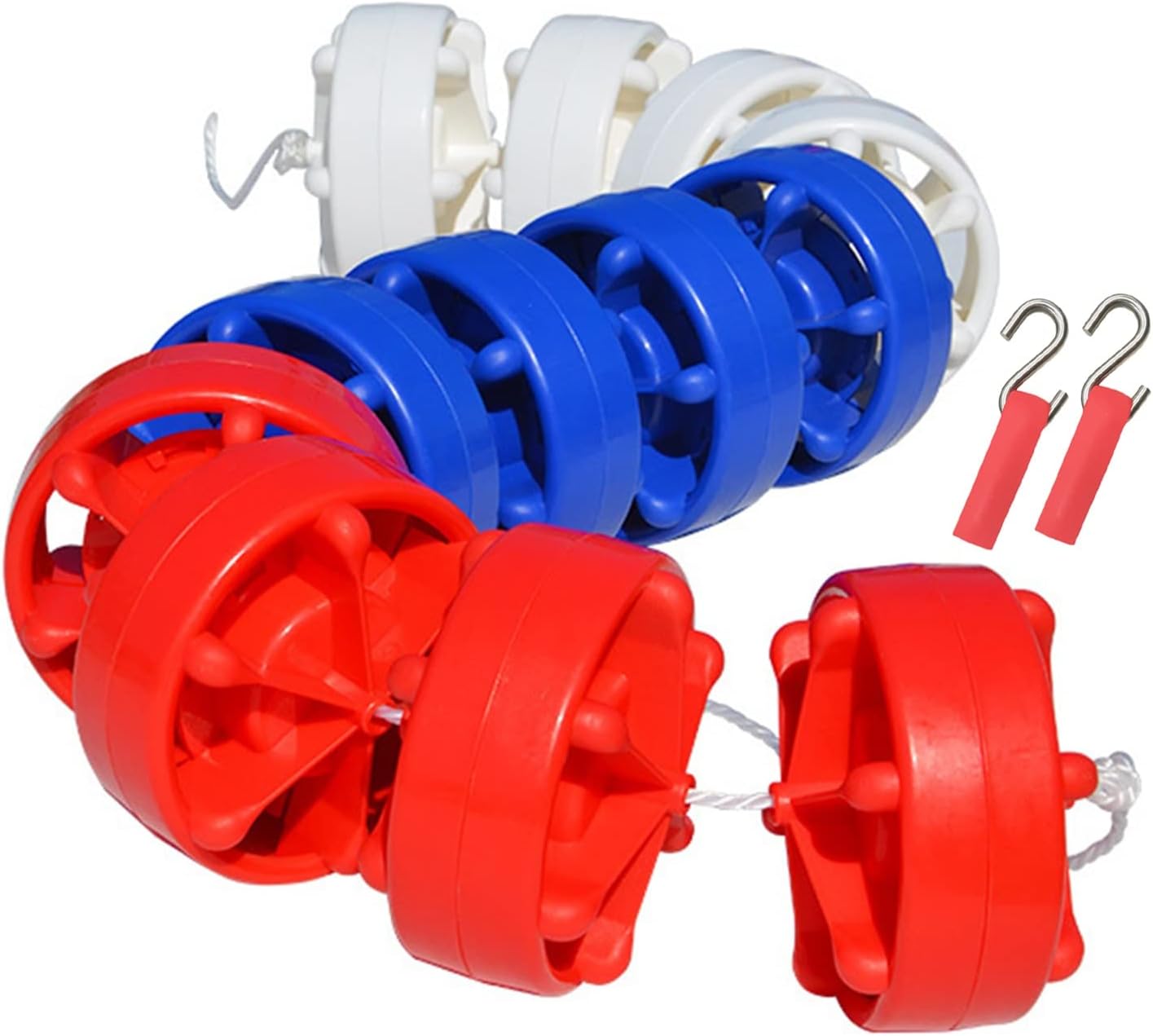 Floating Cordon Pool Safety Divider Pool Divider for Shallow and Deep End, Safety Float Lines for Swimming Pools Inground Pool Party with Hardware 2 Hooks, Bright Durable Grip Floats/Bobber (C