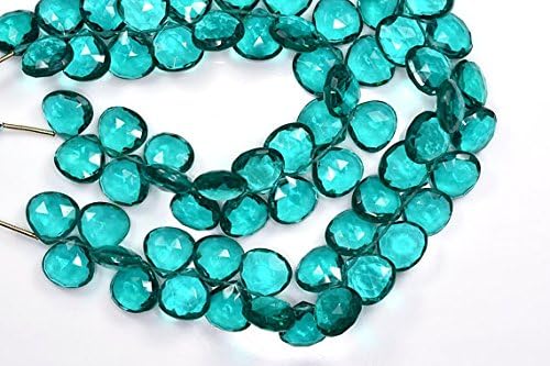 13 inch natural beads strand of 12mm faceted heart green apatite quartz gemstone briolletes beads for DIY jewelry - necklace, bracelet, earring, ring.