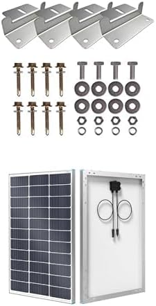 Renogy N-Type 16BB 100W Solar Panel with Mounting Z Brackets, 12V 100 Watt Solar Panel 25% High-Efficiency, PV Module Power Charger for RV Marine Rooftop Farm Battery and Other Off-Grid