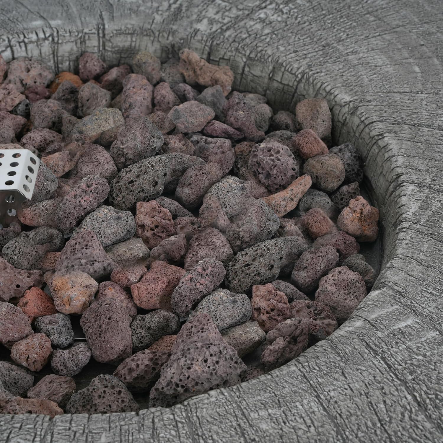 Christopher Knight Home Hearth Outdoor Fire Pit and Tank Holder Set, Lightweight Concrete Tank Table, 30000BTU Round Fire Pit, Woodlike Texture, Concrete Patio Fire Bowl, No Assembly Needed, Gray