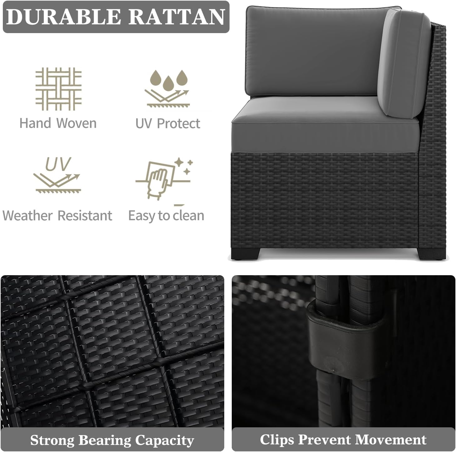 LayinSun 13 Pieces Outdoor Patio Furniture Set with 44