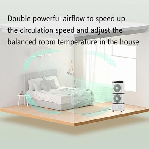 Portable Cooling Fan ,Evaporative Air Cooler, Swamp Cooler with Remote; 12H Timer,3 Speeds, Air Conditioners for Bedroom, Living Room, Office; Tower Fan thats Blow Cold Air for Home(65cm(25.59in))