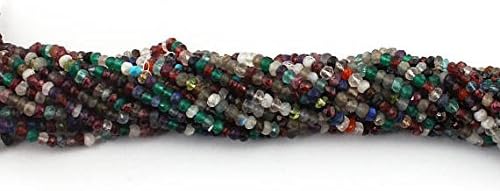 LKBEADS 20 Strand Natural Mix Stone Rondelles Beads --Multi Stone Roundle Beads 4mm 12 Inches