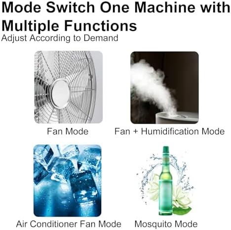 Evaporative Air Cooler Portable Air Conditioner, Fan Cooler with 120° Oscillating, 3 Wind Speeds, Evaporative Cooler for Outdoor Indoor Use(Size:88cm-50L)