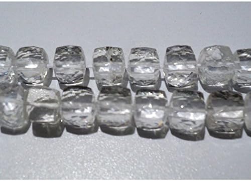 13 inch natural beads strand of 6x6mm faceted box crystal quartz gemstone beads for DIY jewelry - necklace, bracelet, earring, ring.