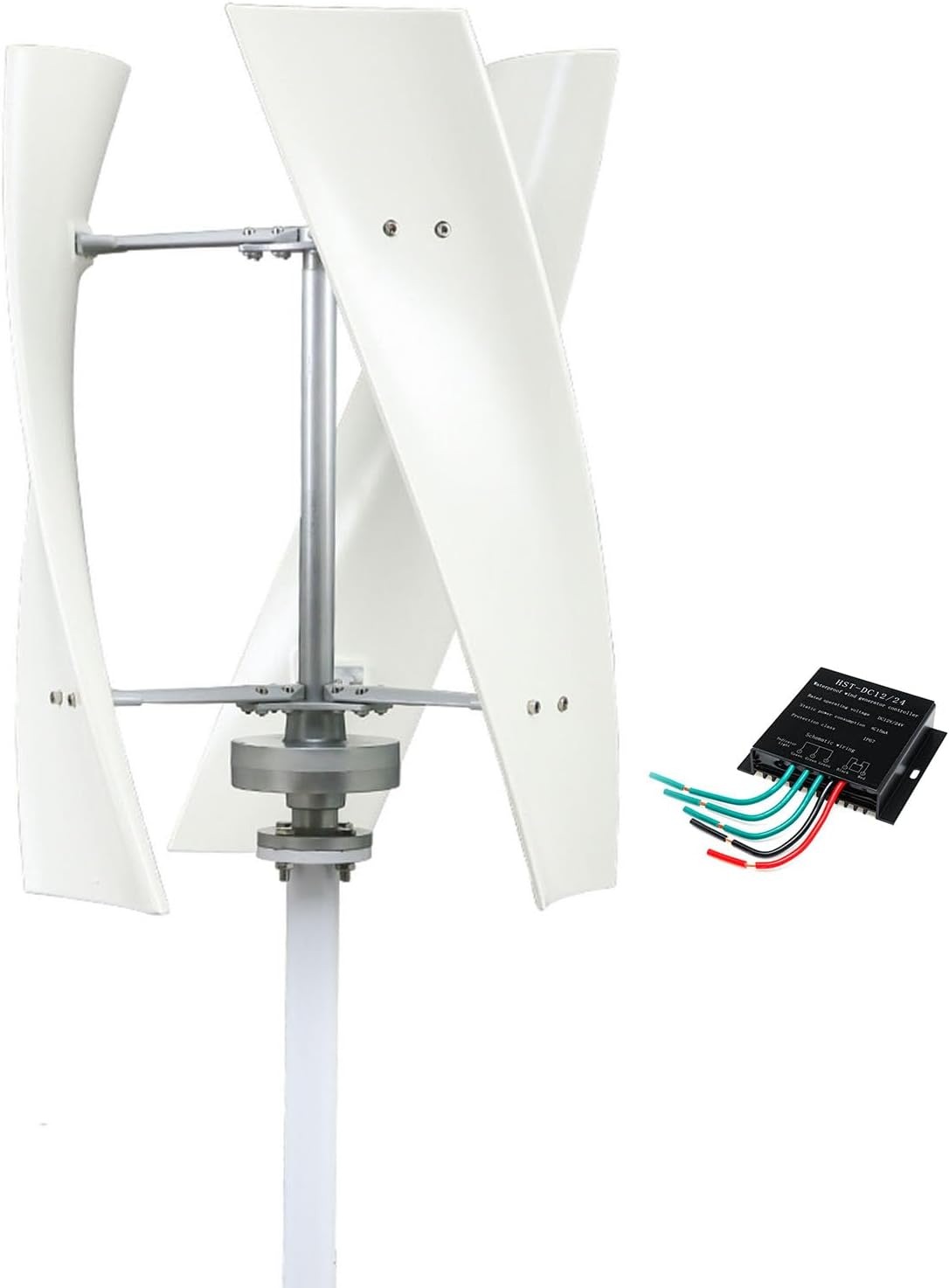 1000W Noiseless Permanent Magnet Wind Turbine Generator Kit - 12V/24V/48V Low Wind Speed Start, 3 Blades with Charger Controller for Eco-Friendly Energy Solutions