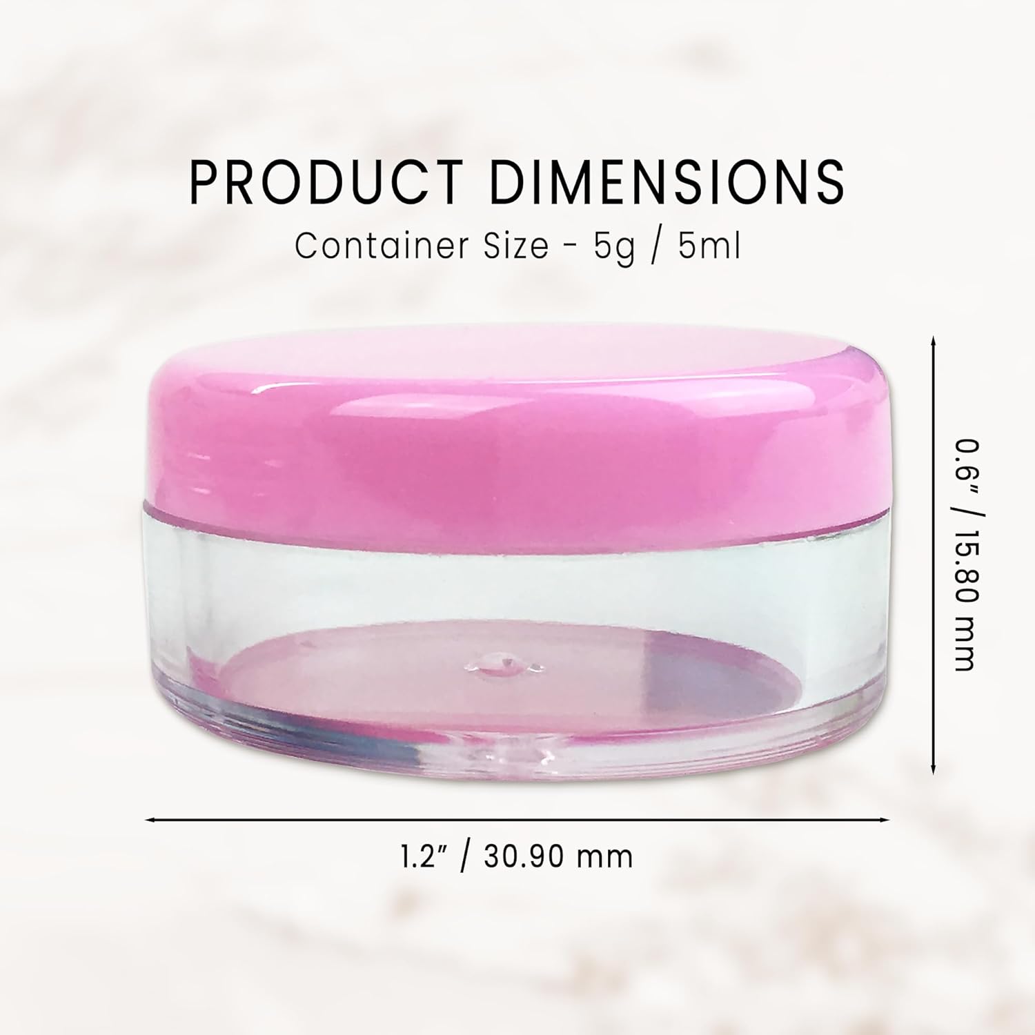 (Quantity: 1000 Pcs) Beauticom 5G/5ML Round Clear Jars with Pink Lids for Small Jewelry, Holding/Mixing Paints, Art Accessories and Other Craft Supplies - BPA Free